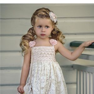 Dollcake brand size 3  ivory lace and pink toddler dress